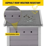 Aivituvin Cat House Waterproof Feral Kitty Shelter Outdoor Indoor Rabbit Hutch for Bunnies,Cats,Dogs and Other Small Animals,Asphalt Roof