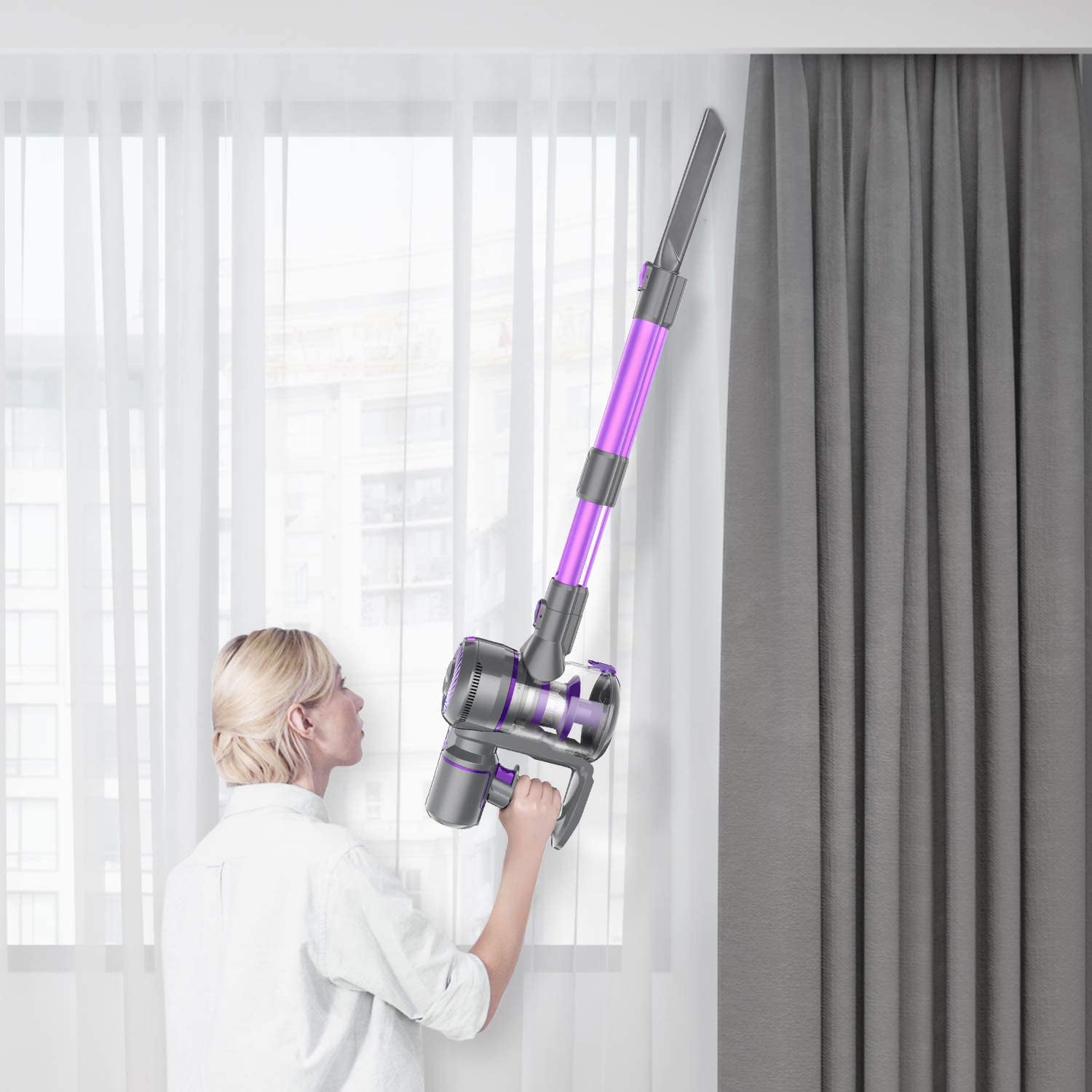 GeeMo Stick Vacuum Cleaner, 4 in 1 Cordless Vacuum, 20 Kpa Powerful