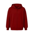 thumbnail image 5 of Chiccall Mens Zip-up Hoodies Long Sleeve Loose Fit Sweatshirts Casual Athletic Solid Jacket for Men, 5 of 5