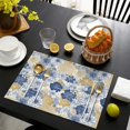 thumbnail image 3 of Pioneer Flower Floral Print Pattern Summer Placemats Table Placemats Set Of 6-Linen Kitchen Washable Placemats Table Mats 12x18 Inch Non-Slip Heat Resistant, 3 of 5