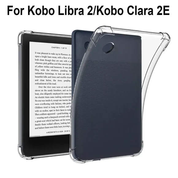 Tablet Case for Kobo Clara 2E 2022 for Kobo Libra 2 Case Airbag Protection Case Case 6" TPU Transparent Silicone Soft Cover Kobo Clara 2E