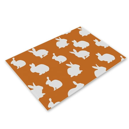 

Dining Room Decor Mat Happy Easter Placemats Linen Multicolor Home Everyday Use Fashion Seasonal Table Mats