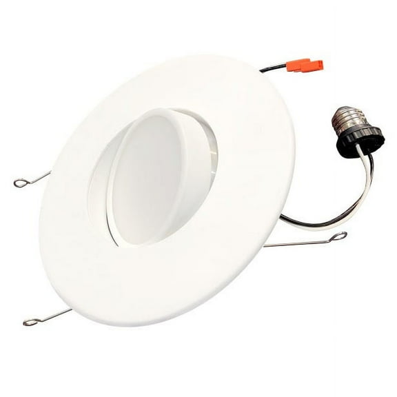 Bulbrite Pack of (4) 5/6" Integrated LED Recessed Adjustable Retrofit Light Kit with Gimbal, 65-Watt Equivalent, 2700K