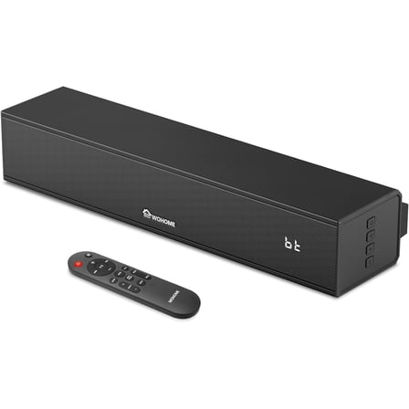 2.1 Sound Bar for Smart TV with Built-in Subwoofer, 6 Levels Voice Enhancement, 15 Inches Small TV Soundbar Speakers with Bluetooth 5.3/ARC/Optical/AUX/USB Connection, 3 EQ Modes, Wall Mount