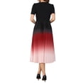 thumbnail image 3 of INSPIRE CHIC Women's Short Sleeve Pleated Dress 2025 Spring Trendy Office Work A-Line Midi Dresses XL Red, 3 of 5