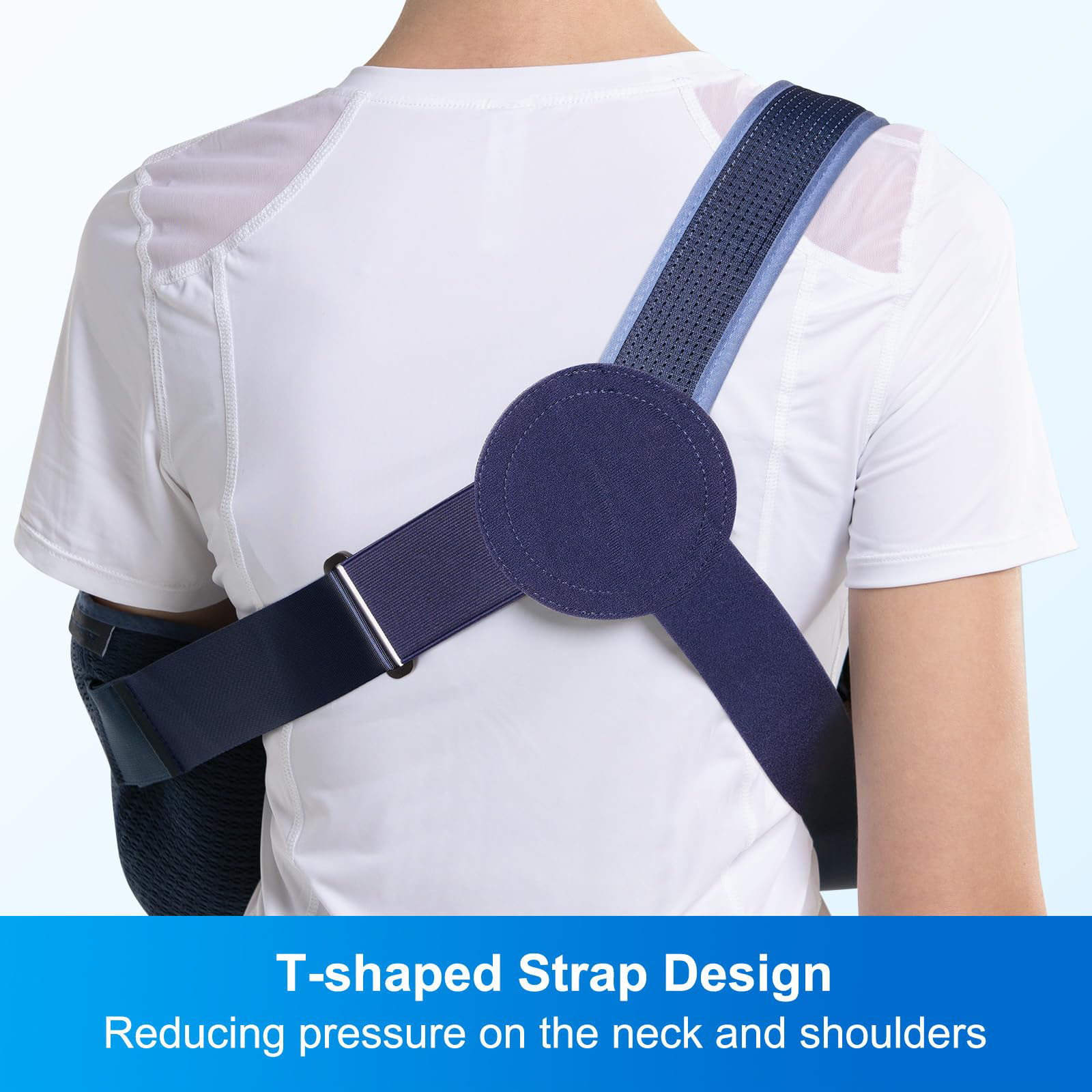 1 Pcs Arm Sling Shoulder Immobilizer for Women and Men, Fit Left or Right Arm, Rotator Cuff Support Brace, Medical Sling for Shoulder, Clavicle, Elbow Injury, Breathable type, Medium Bust 29.5″-33.5″