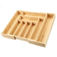 thumbnail image 2 of Bamboo Expandable Drawer Organizer, 7/9 Compartments Flatware Organizer for Utensils Holder, Cutlery Tray, Wood Drawer Dividers Organizer for Silverware, Flatware, Knives, 2 of 9