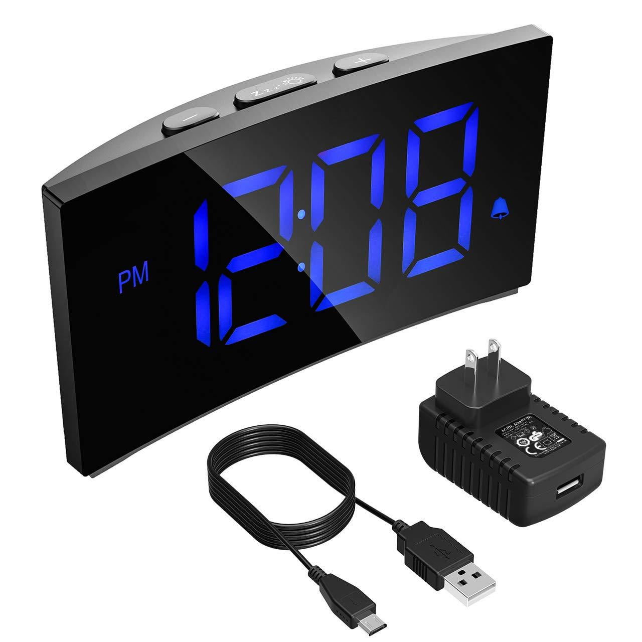 digital clock blue