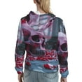 thumbnail image 7 of Salouo Gothic Red Skull Cemetery Pattern Hoodie Sweatshirts for Women, Autumn Pullover Hoodie Workout Sweat Women's Long Sleeve Preppy Sweatshirts-X-Large, 7 of 7