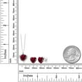 thumbnail image 3 of Gem Stone King 5.12 Ct Heart Shape Created Ruby Blue Diamond 925 Silver Pendant and Earrings Jewelry Set, 3 of 3