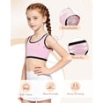 thumbnail image 2 of Breathable Racerback Sports Bras Girls 7-14 Cotton No Pads Double Lined Chest Training Bra 6 Pack Soft, 2 of 5