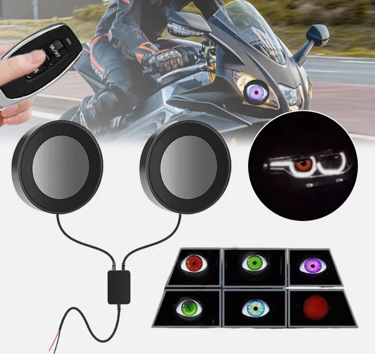 Explosive car LED devil eye headlights 1.5w modified flat model dynamic lights multi-mode