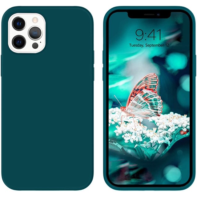 IBAOLEA Compatible for iPhone 12 Pro Max Case 6.7" 5G Liquid Silicone Soft Gel Rubber Slim Thin Microfiber Lining Cushion Texture Cover Protective Phone Cases for iPhone 12 Pro Max 2020 Teal