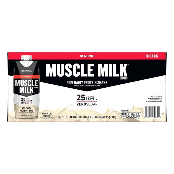 Muscle Milk Genuine NonDairy Protein Shake, Vanilla (11 fl. oz, 18 pk