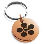 Stainless Steel Maeda Samurai Crest Engraved Small Medallion Circle Charm Keychain Keyring