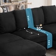 thumbnail image 4 of Wiilayok 110" Oversized U-Shaped Cloud Couch Sectional with Modular Design for Living Room: Comfy Corduroy, Ottoman, USB Port, Cup Holder, Armrest Storage, Side Pocket, Black, 4 of 9