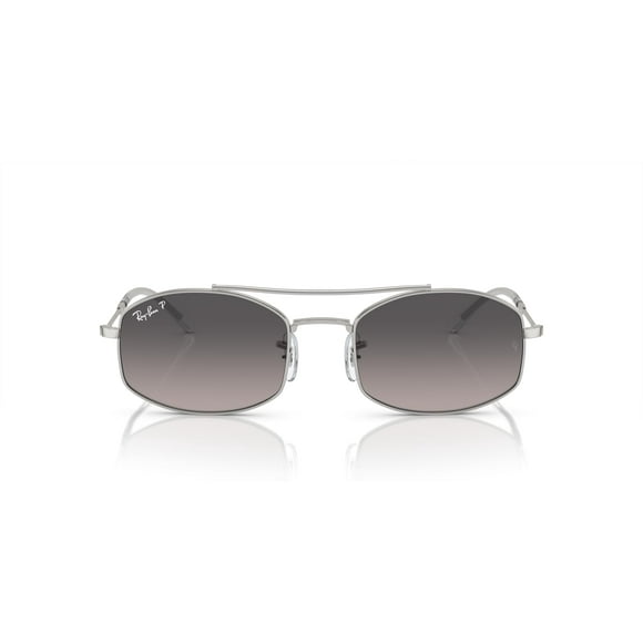 Ray-Ban RB3719 Oval Sunglasses, Silver/Grey Gradient Polarized, 54 mm