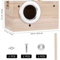thumbnail image 2 of Caja nido para loros, jaula para cría de cacatúas, jaula para pájaros, incubadora de madera cálida para periquitos, tortolitos, cacatúas, pinzones, canarios (M), 2 of 5