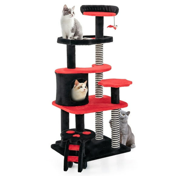Gymax Gothic Cat Tree 52'' Tall Cat Tower w/ Cat Bed Cat Condo Sisal Scratching Post