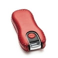 thumbnail image 4 of Vitodeco Genuine Leather Smart Key Fob Case Cover Protector with Leather Key Strap Compatible for 2020 - 2025 Porsche Cayenne, Macan, Panamera, 718, 911 (3-Button, Red), 4 of 6