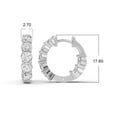 thumbnail image 4 of 3CTW Lab Grown Diamond In and Out Huggie Hoop Earrings in 14K White Gold, 4 of 5