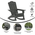 thumbnail image 4 of BizChair Adirondack Rocking Chair with Cup Holder, Weather Resistant HDPE Adirondack Rocking Chair in Gray, Set of 2, 4 of 12