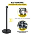 thumbnail image 2 of Crowd Control Stanchions 4-Pack, 6.6ft Retractable Belt, Black Stainless Steel Barriers - Heavy Duty with Concrete Base, Easy Connect for Queue Management, 2 of 6