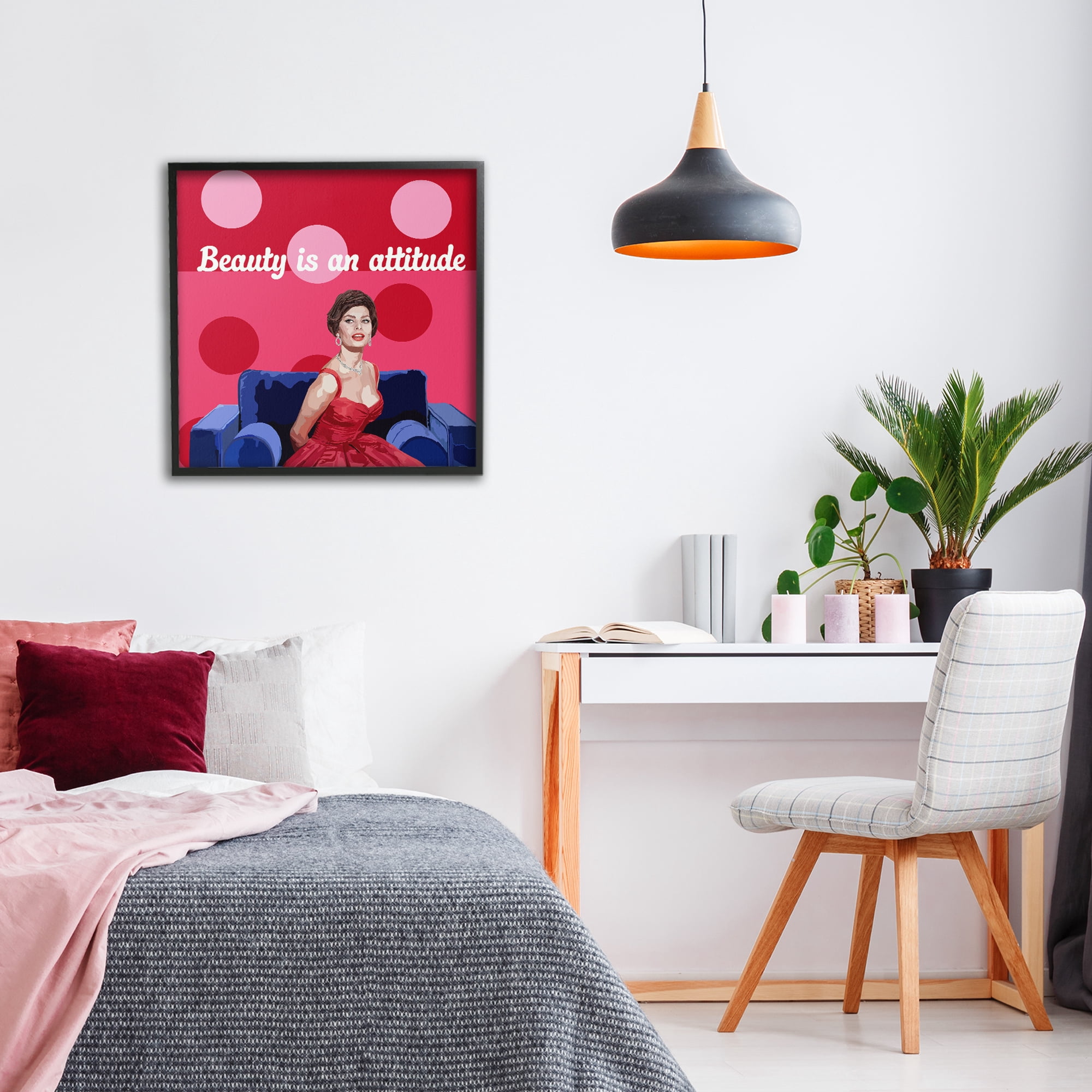 Stupell Industries Beauty Is An Attitude Black Framed Giclee Art, design by Lynnda Rakos