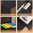thumbnail image 6 of Joaxswe 48" Computer Desk with 3 Drawers, Fluted Wood Home Office Desk, Farmhouse PC Desk for Study, Bedroom, Black, 6 of 11
