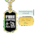 thumbnail image 3 of Firefighters Put Out Fire Stainless Steel or 18k Gold Premium Swivel Dog Tag Keychain, 3 of 10