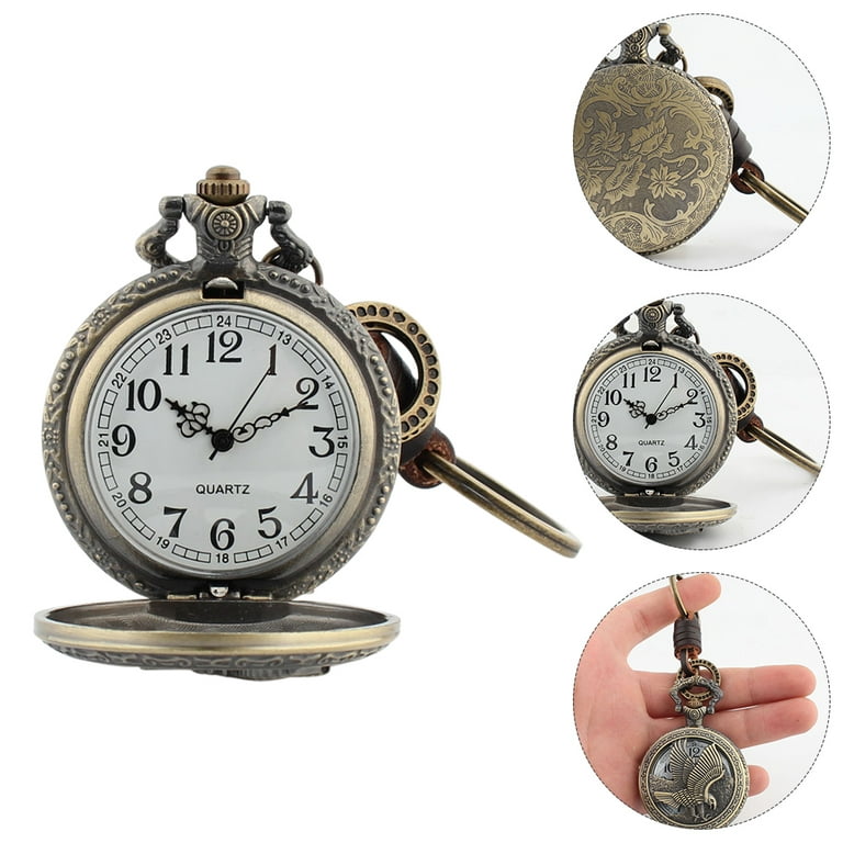 Homemaxs 1pc Hanging Pocket Watch Keyring Watch Bag Pendant Small Key Ring with Watch, Women's, Size: 7.5x2.5cm