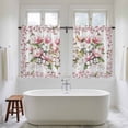 thumbnail image 4 of Spring Floral Kitchen Curtain for Berdoom Living Room Cafe 45 Inch Length, Retro Pink Orchid Flowers Leaves Botanical Tiers Curtains Light Filtering Drapes Window Treatment 2 Panels 52"Wx45"L, 4 of 8