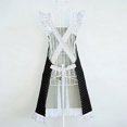 thumbnail image 5 of Cute Princess Style Dots Pattern Falbala Decor Women Kitchen Baking Apron with 2 Bowknot Pockets (Black+White), 5 of 5