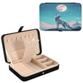 thumbnail image 2 of Leather Jewelry Box Rectangular 8.27x5.5x1.78In Travel Jewelry Storage Earrings Necklace Bracelet Watch Brooch Storage The Roaring Cool Wolf, 2 of 8