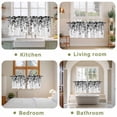 thumbnail image 6 of Grey Eucalyptus Tier Curtains, Gradient Retro Watercolor Leaves Light Filtering Kitchen Curtains, 2Pcs Rod Pocket Half Window Treatments Panels for Sink Cafe Cabinet Camper 27.5x24 Inches, 6 of 9