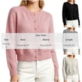 thumbnail image 4 of ATOYSOY Women Sweater Crew Neck Knitted Cardigan Elegant Long Sleeve Fashion Casual Sweater Top For Daily Wear, 4 of 8