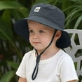 thumbnail image 5 of NOEGOEU Kids Sun Hat Toddler Sun Protection Bucket hat Cute Beach hat for boy Girl Adjustable Cap (Grey,3-10 Years), 5 of 5