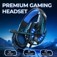thumbnail image 2 of VEATOOL Casque de Jeu avec Micro, Compatible avec PS4 PS5 Xbox One PC Portable, Écouteurs Circum-Auriculaires avec Lumière LED, Micro à Réduction de Bruit, Son Surround Stéréo 7.1, Coussinets Doux pour Nintendo Series X/S, 2 of 8