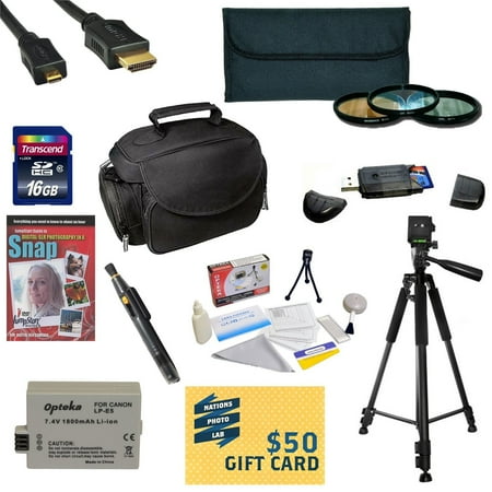 Best Value Kit for Canon XS XSi Includes 16GB SDHC Card + Extra Battery + Charger + 3 Piece Pro Filter Kit + HDMI Cable + Gadget Bag +Tripod + Lens Pen + Cleaning Kit + DSLR DVD + $50 Gift Card + More Best Value Kit for Canon XS XSi Includes 16GB SDHC Card + Extra Battery + Charger + 3 Piece Pro Filter Kit + HDMI Cable + Gadget Bag +Tripod + Lens Pen + Cleaning Kit + DSLR DVD + $50 Gift Card + More