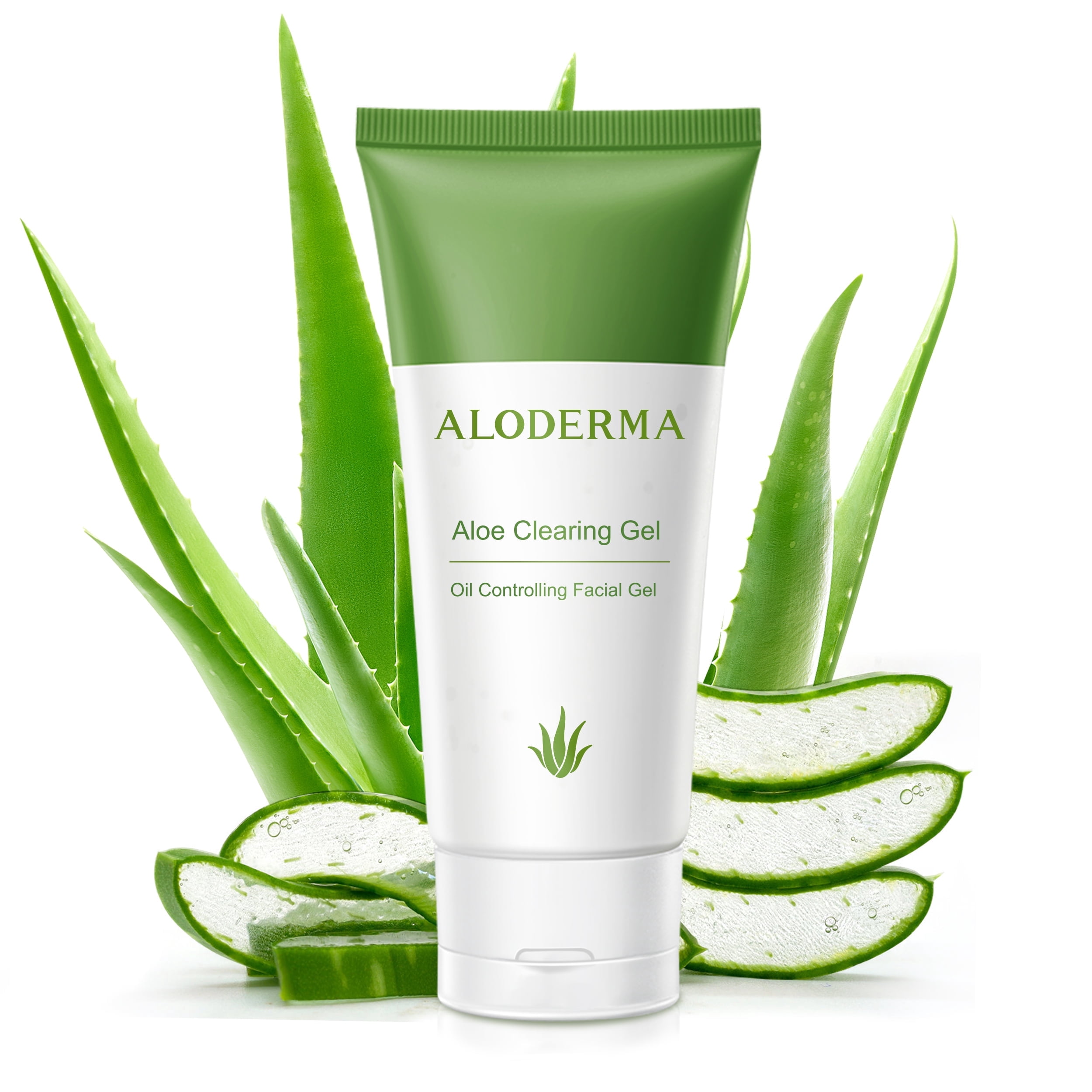 Aloderma Skin Clearing Aloe Gel 3-Pack for Acne & Blemish Prone Skin, 91% Organic Aloe Vera made within 12 Hours of Harvest + Witch Hazel, Purslane, & Sugar Kelp, Non-Drying (80g, 2.8 oz)