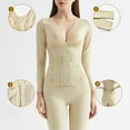 thumbnail image 2 of IQPE Women's Thermal Slimming Bodysuit Full Body Seamless Shapewear with Back Zip for Tummy Control and Warmth Beige XL, 2 of 9
