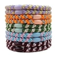 thumbnail image 3 of 10 Pcs Colored Striped Hair Ties Elastic Fabric Hair Bands Cute Rubber Scrunchies Fashion Weaving Hairs Tie Ideal Hairs Accessories for Woman Ponytail Daily Life, 3 of 3