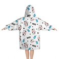 thumbnail image 2 of White Cow Milk Pattern Blanket Hoodies for Kids 6-13YR Oversize Wearable Blanket Hoodies for Boys Girls Teens, 2 of 7