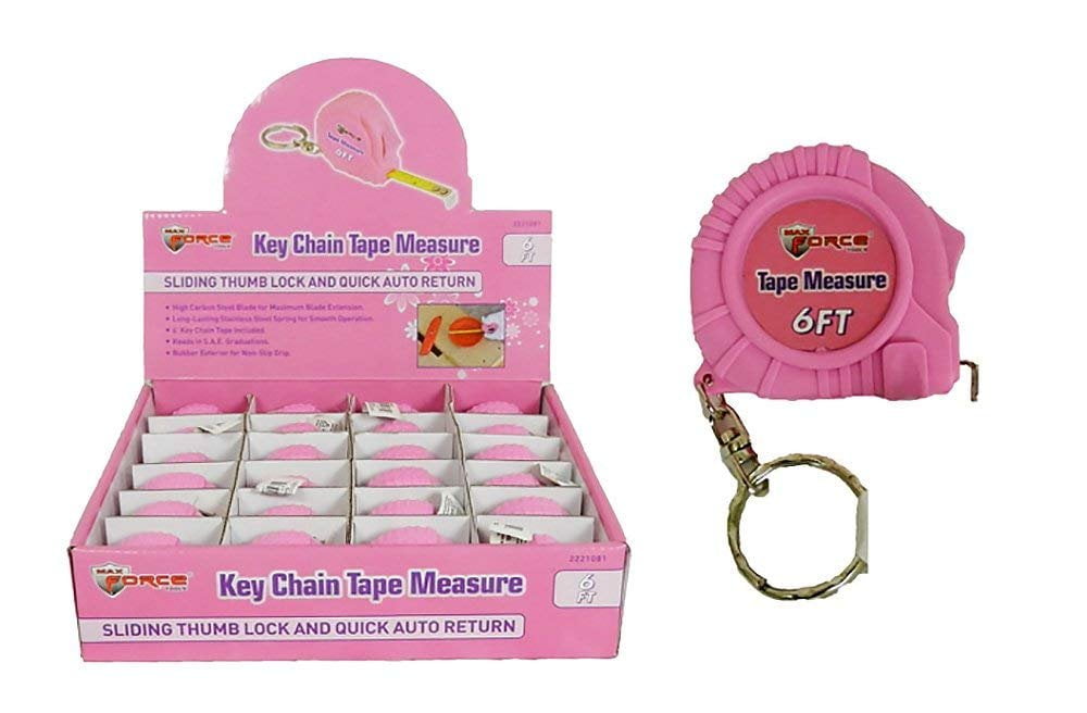 Diamond Visions Max Force 2221081 Pink Keychain Tape Measure Multipack