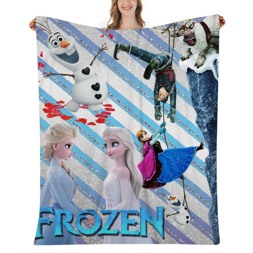 Frozen Fleece Throw Blanket for Couch Lightweight Plush Fuzzy Cozy
