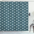 thumbnail image 1 of Ambesonne Animal Shower Curtain, Fish Bone Skeleton Spine, 69"Wx70"L, Petrol Blue White, 1 of 3