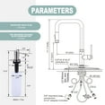 thumbnail image 6 of WOWOW Single-Handle Pull Down Sprayer Kitchen Faucet with Pull Out Spray Wand and Soap Dispenser in Brushed Nickel, 6 of 7