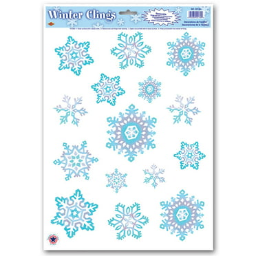 Glitter Snowflakes Holiday Window Cling Sheet - Walmart.com