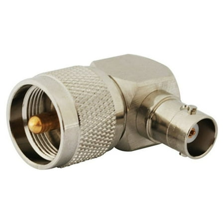 2pcs Rf Terminal Copper Alloy Connector Bnc-uhf Adapter Bnc Female to Uhf Plug Right Angle for Wireless Antenna