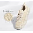 thumbnail image 3 of LUCKY STEP Fashion Chunky Braided Uppers Uppers Sneakers Platform Casual Shoes,Beige Knit,Womens, 3 of 10